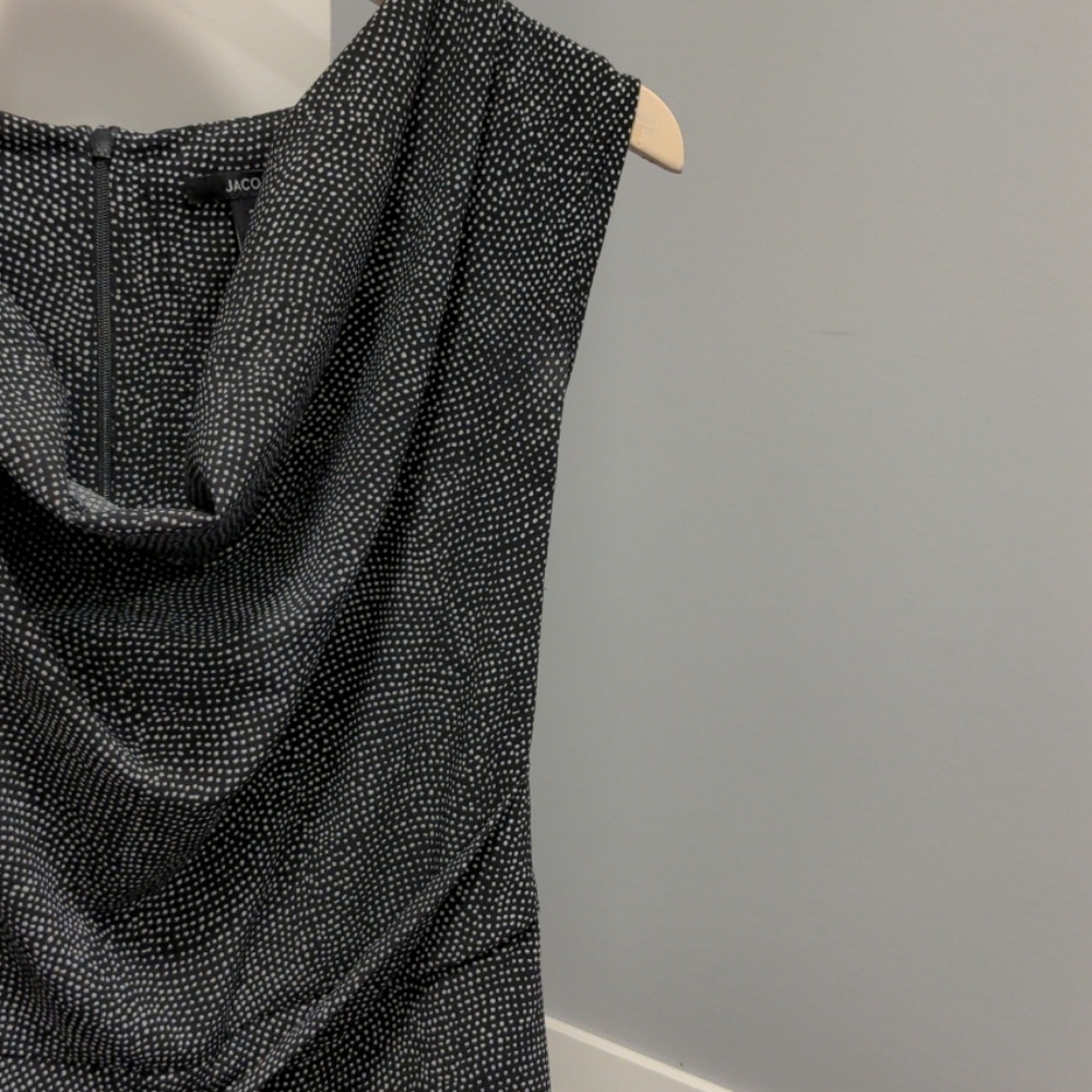 Jacob Black with White Dot Cowl Neck Midi Dress